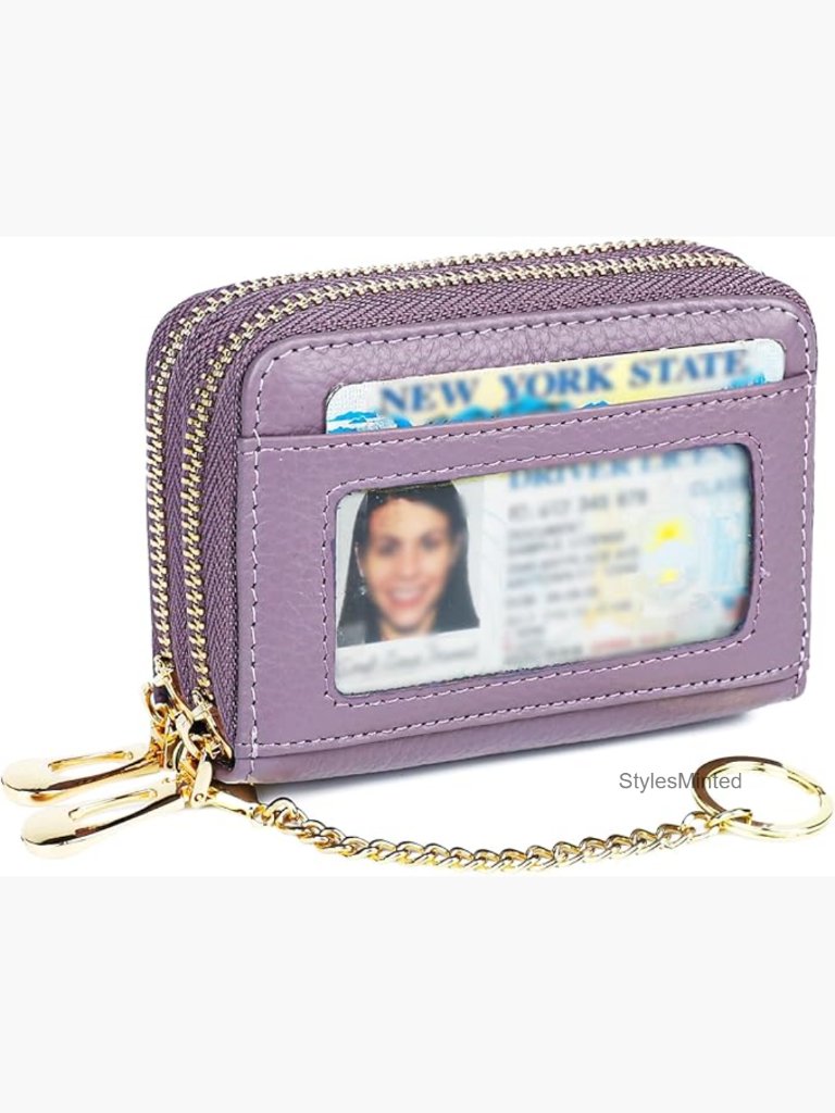 Genuine Leather Rfid Blocking Credit Card Holder Wallet Bifold 12 Slots